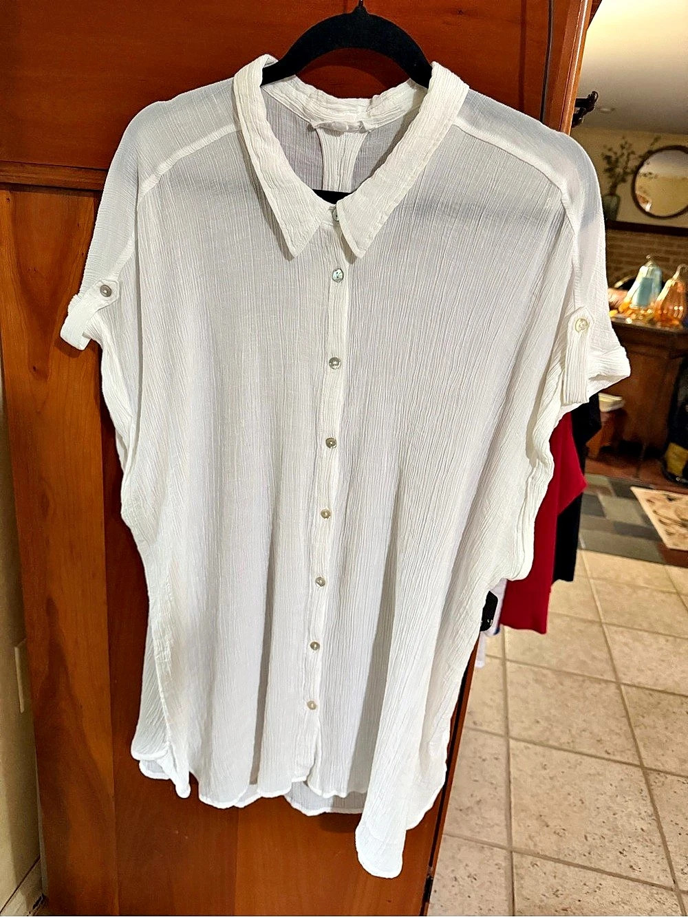 Jane and Delaney White Button Front Top